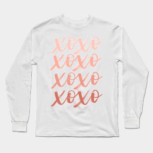 XOXO Pink and Red Gradient Long Sleeve T-Shirt